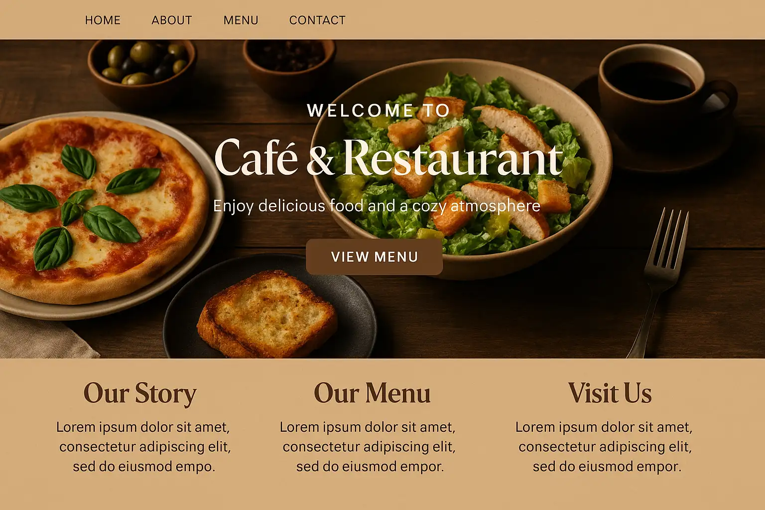 Сайти для кафе та ресторанів