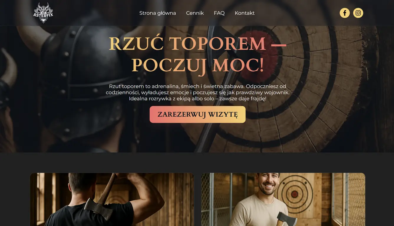 Кейс: сайт клубу метання сокир ASTERFIX Arena Celu